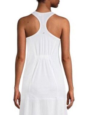 Diadora Lux Sleeveless Court Dress Tennis White Pleated Hem Chic, Size S